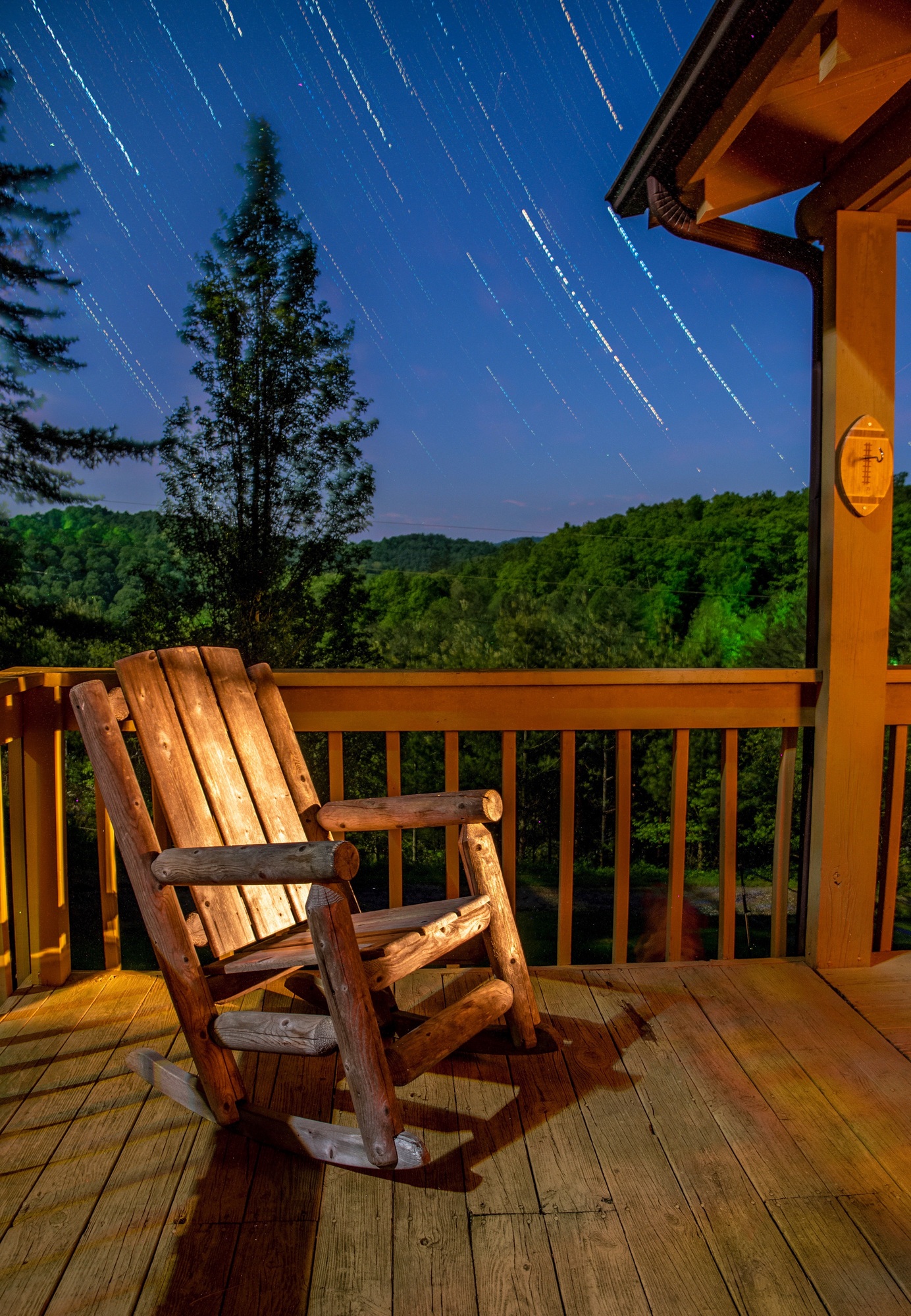 Star Trails at a Country Cabin